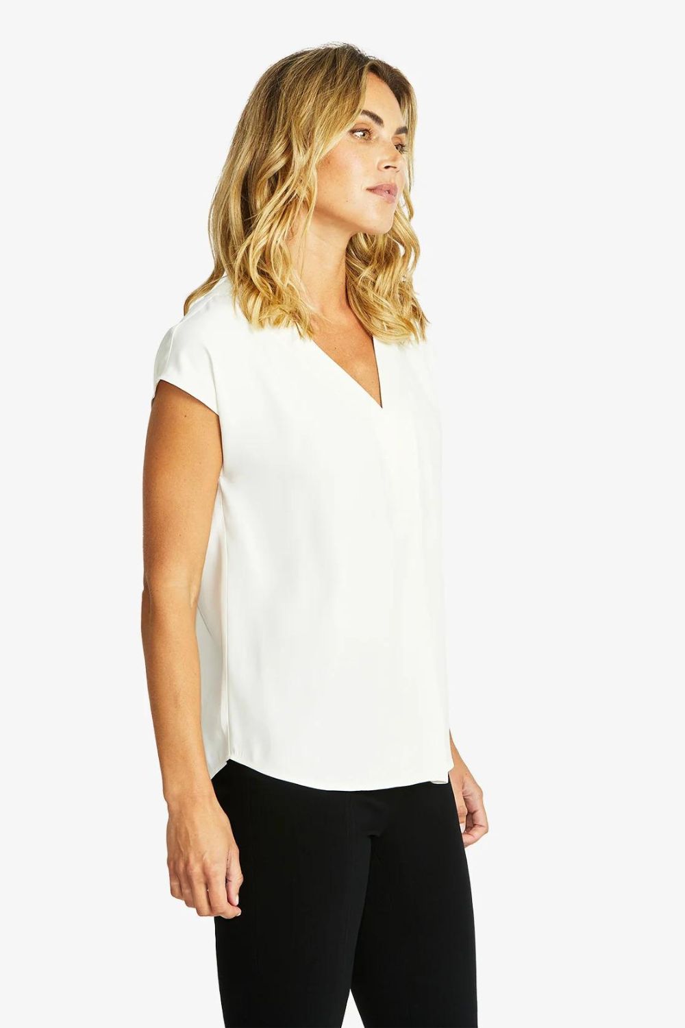 PingPong Helen V-Neck Top | Ivory_Shop 12