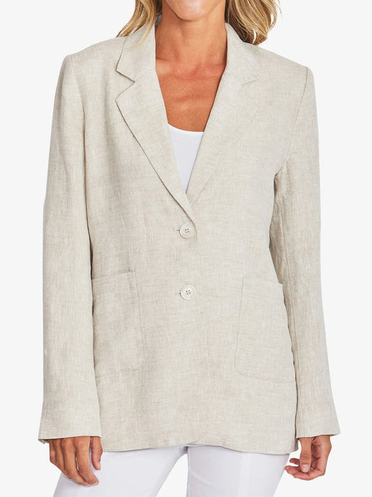 Erin Linen Blazer | Raffia