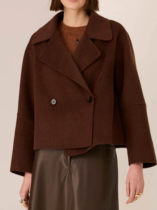 Cohen Crop Wool Coat | Walnut
