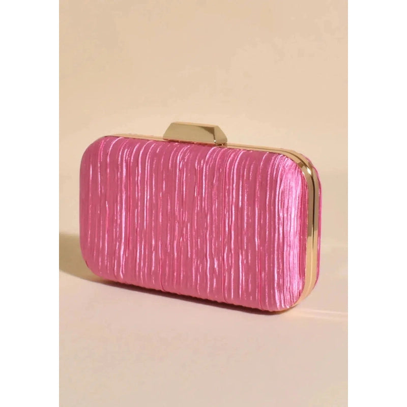 Portia Pleated Framed Event Clutch | Hot Pink-Adorne-Shop 12 Bendigo