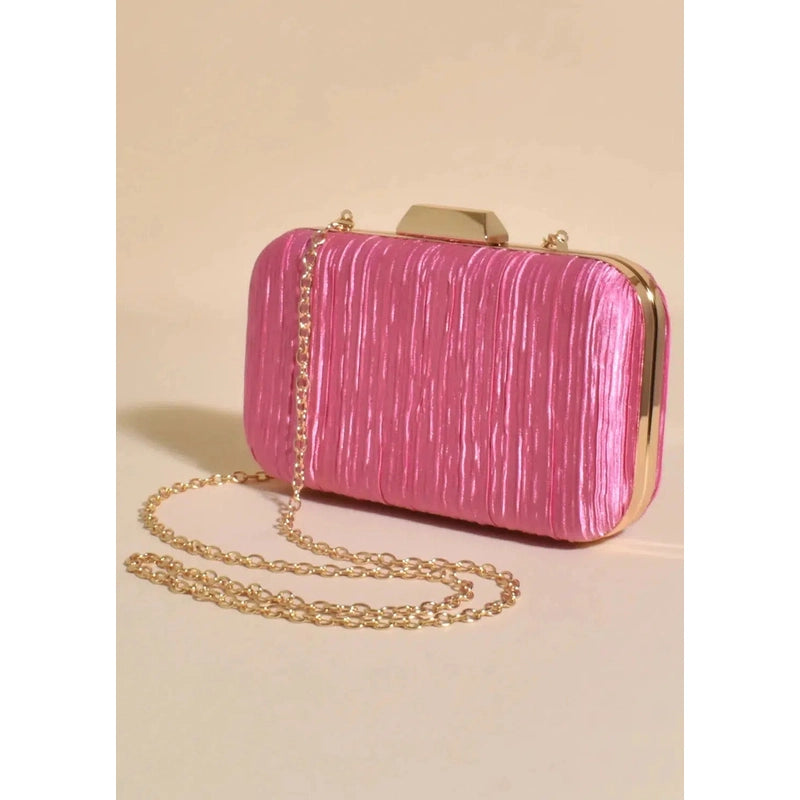 Portia Pleated Framed Event Clutch | Hot Pink-Adorne-Shop 12 Bendigo