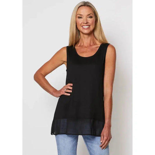 Reversible Georgette Hem Tank | Black-Threadz-Shop 12 Bendigo