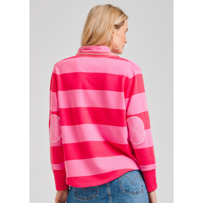 Rugby L/S Sweatshirt | Red/Hot Pink-EST 1971-Shop 12 Bendigo