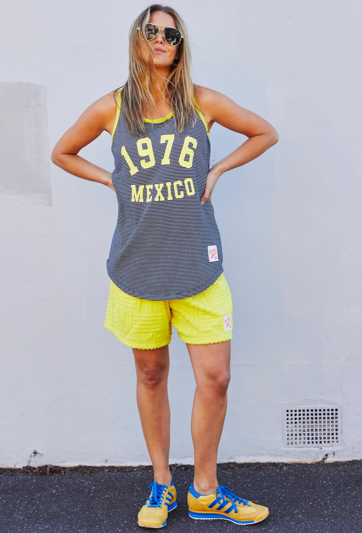 Salt & Sunshine Mexico Tank | Navy/Yellow