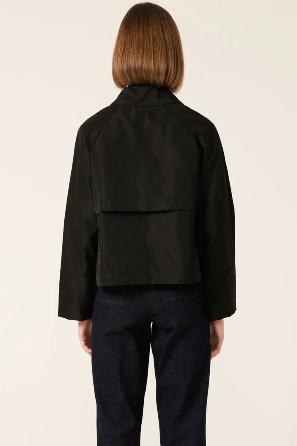 Button-Up Crop Jacket | Black