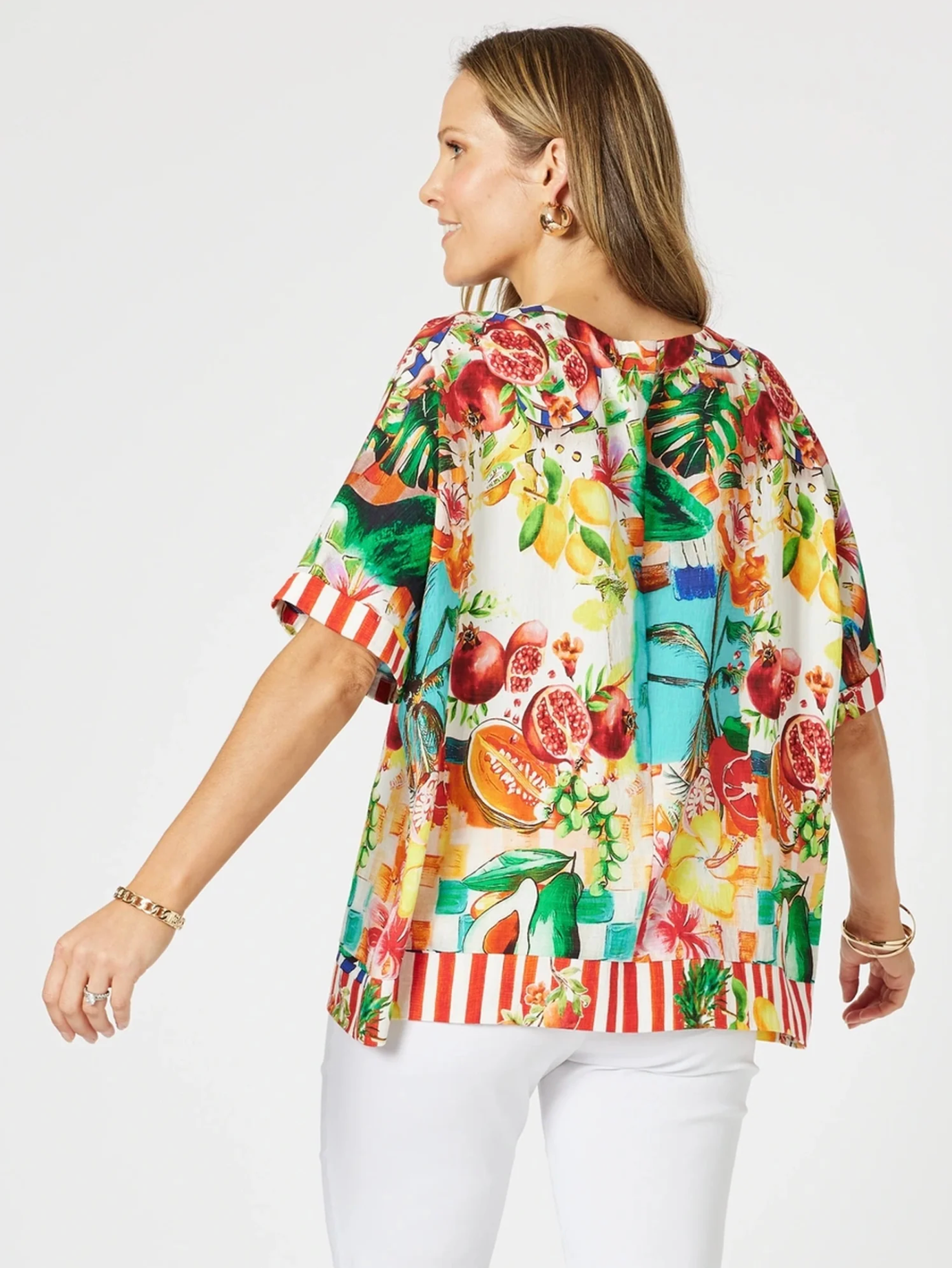 Positano Shell Top | Orange Multi