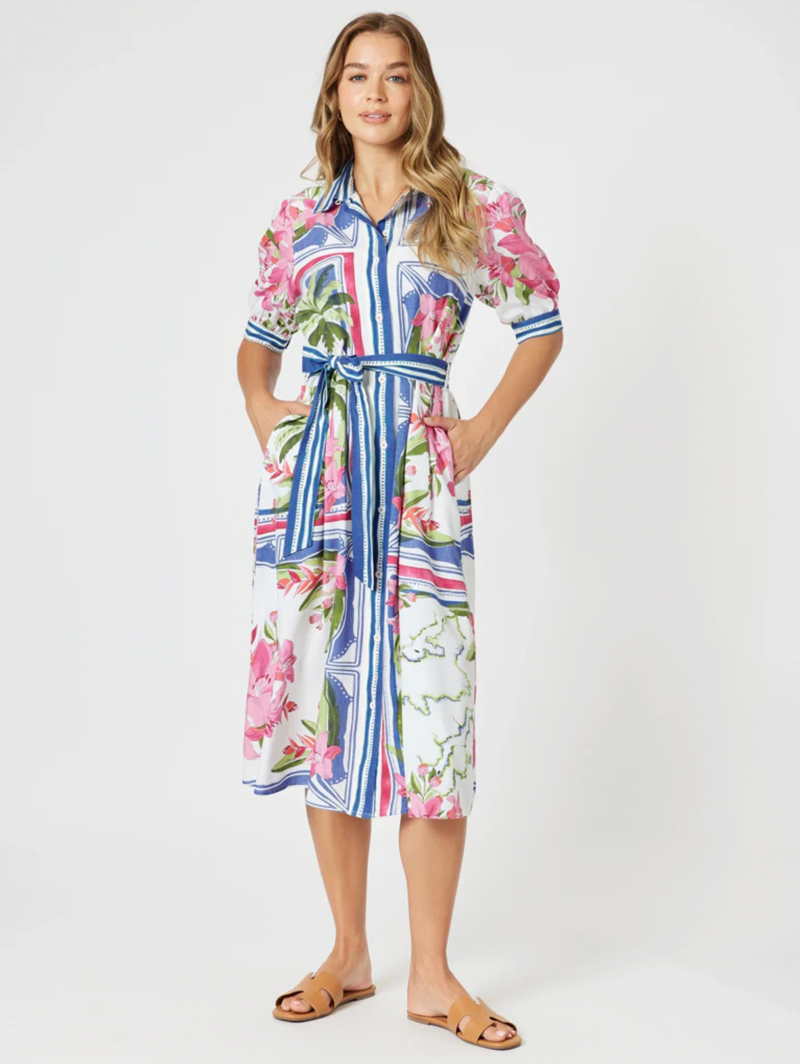 Monaco Midi Shirt Dress | Sardina Blue