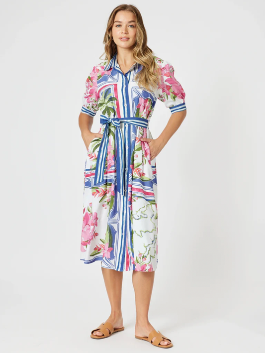 Monaco Midi Shirt Dress | Sardina Blue