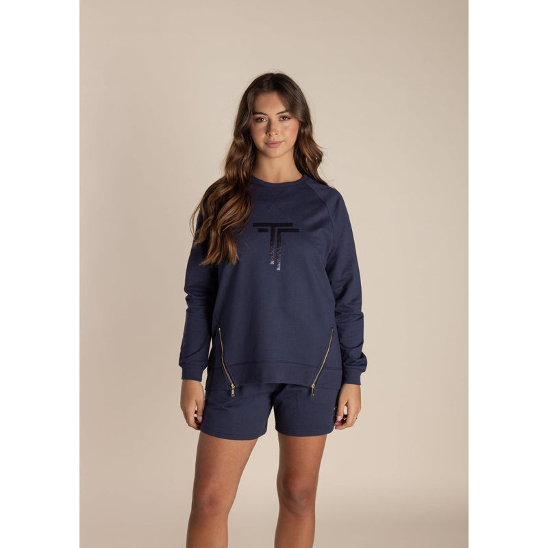 Sequin Logo Sweater | Navy-Two T's-Shop 12 Bendigo