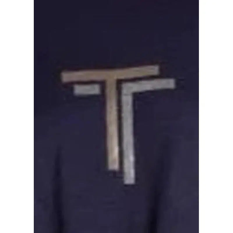 Tee with TT Sequin Logo | Black-Two T's-Shop 12 Bendigo
