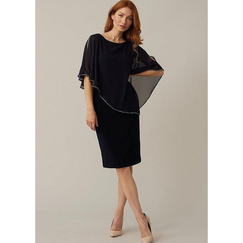 Sequins and Asymmetrical Hem Dress | Black-Joseph Ribkoff-Shop 12 Bendigo