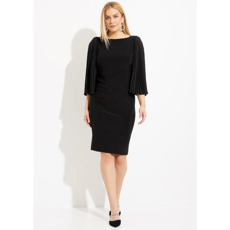 Sheer Sleeve Dress | Black-Joseph Ribkoff-Shop 12 Bendigo