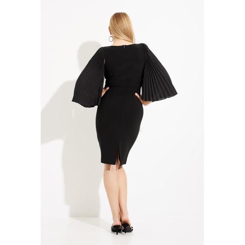 Sheer Sleeve Dress | Black-Joseph Ribkoff-Shop 12 Bendigo