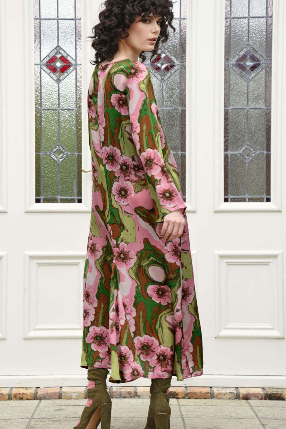 Charge It To My Room Dress | Pink/Green