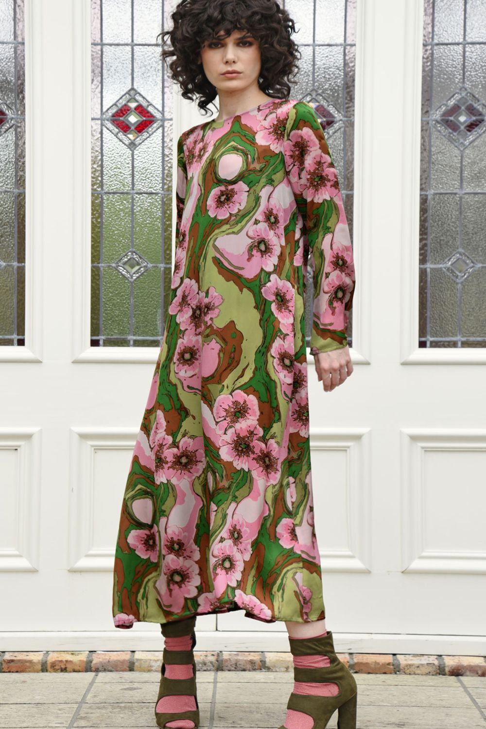 Charge It To My Room Dress | Pink/Green