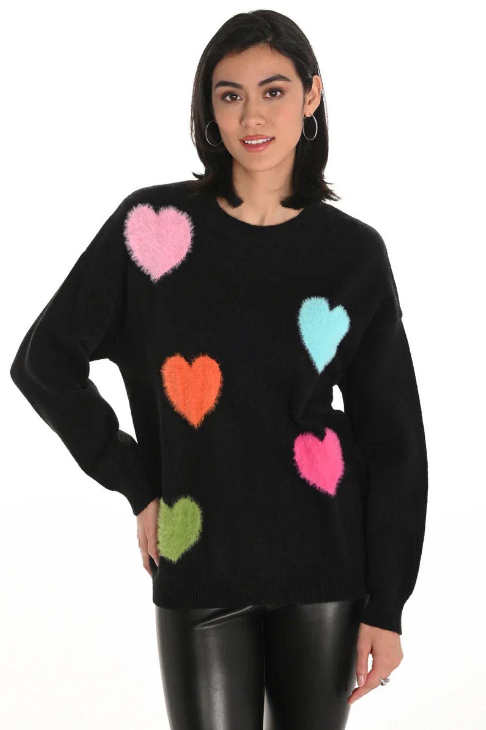Heart Knit Sweater | Black