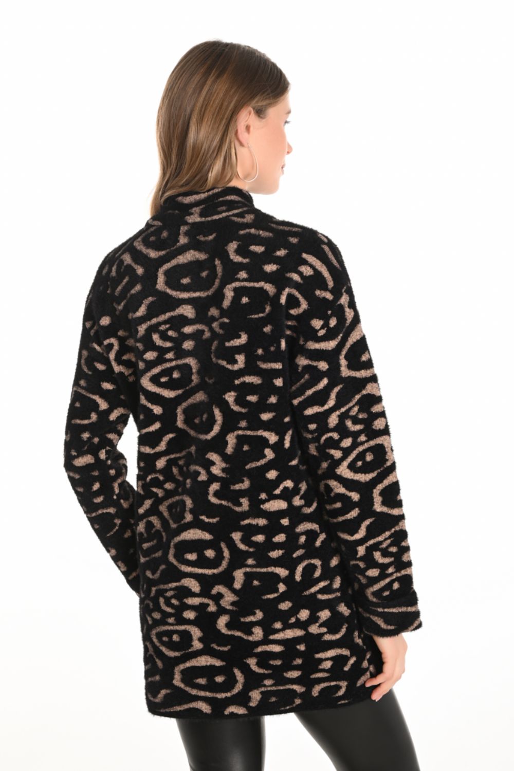 Animal Knit Jacket | Black Beige