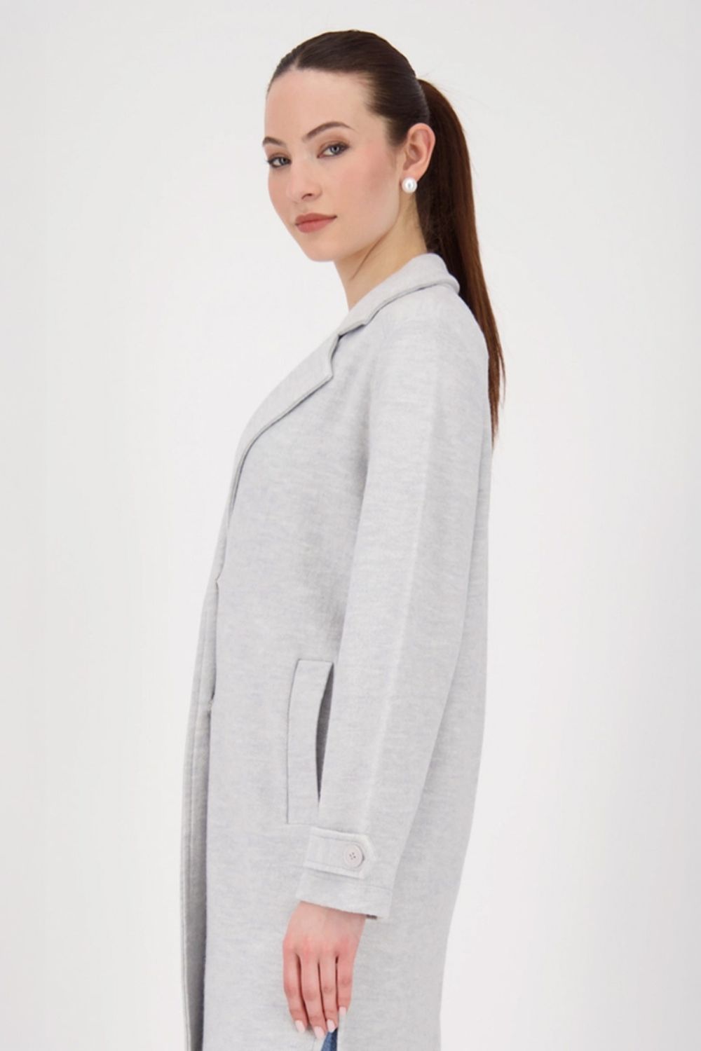 Longline Wool Cardigan | Ash Grey