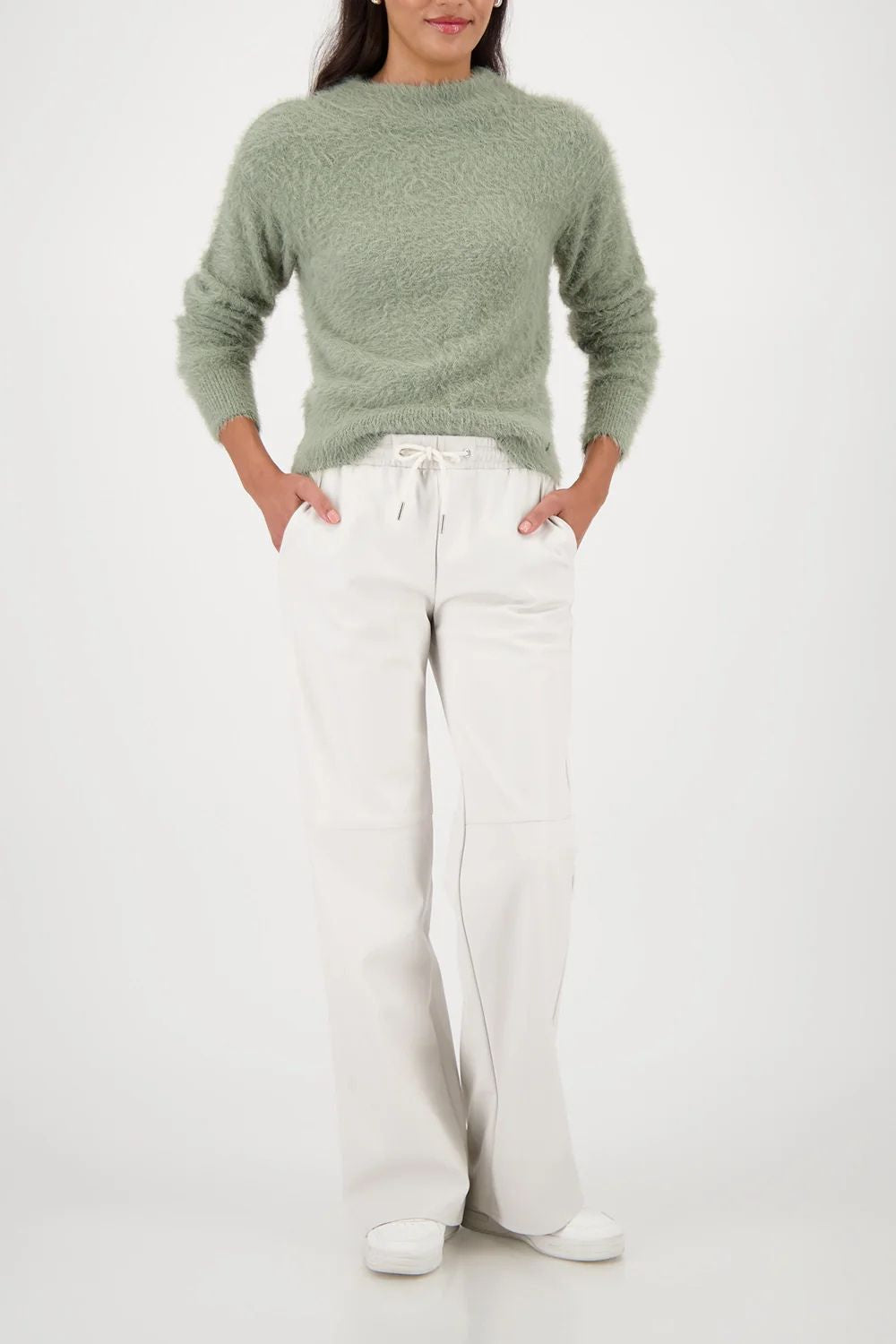 Fluffy Cut Out Sweater | Sage