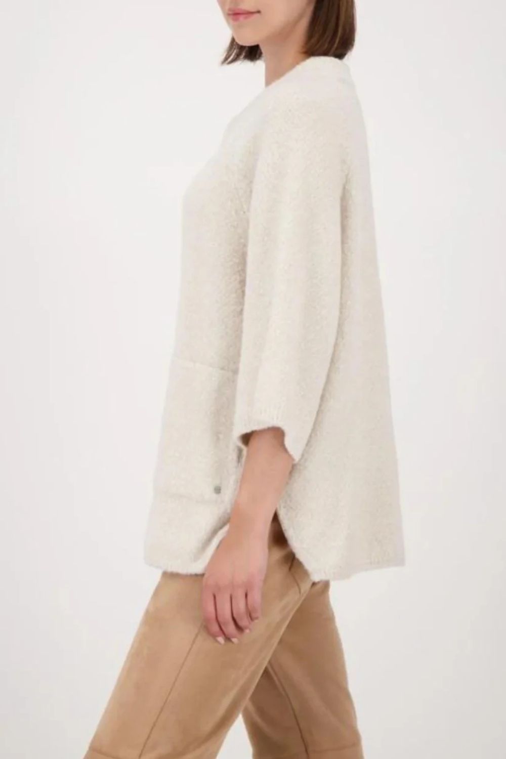 Knitted Cape Jacket | Almond