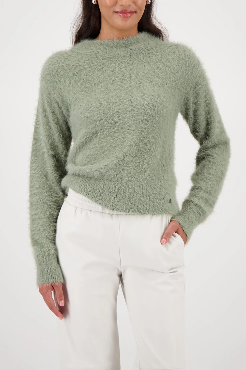 Fluffy Cut Out Sweater | Sage