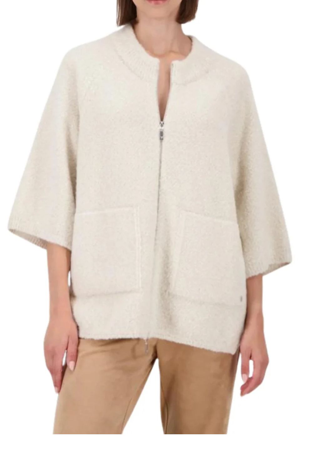 Knitted Cape Jacket | Almond