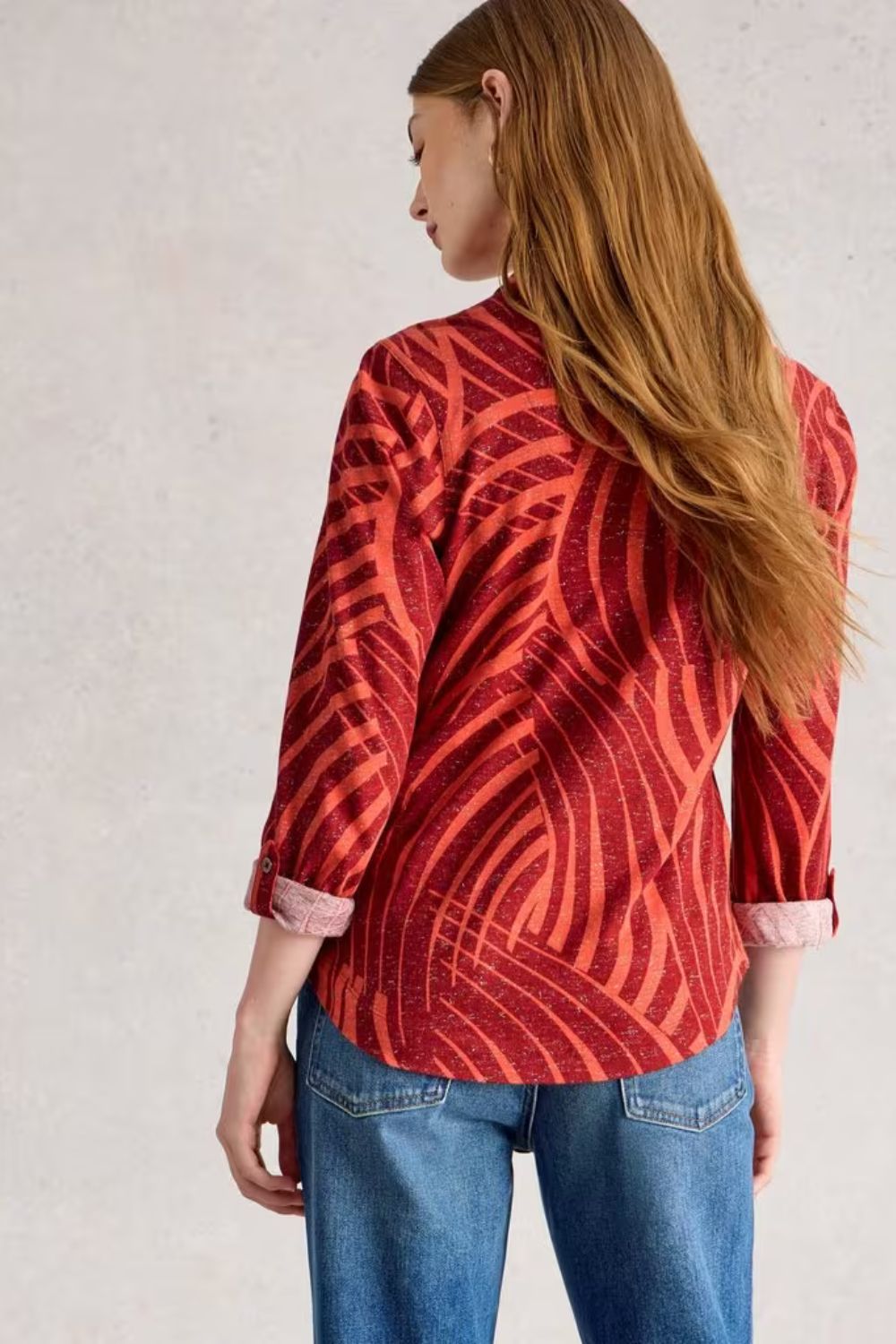 Annie Print Sparkle Shirt | Red