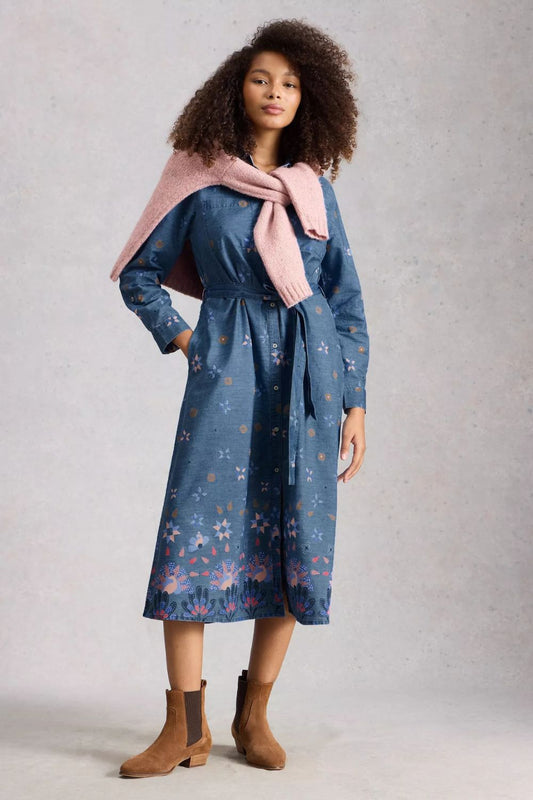 Lana Denim Midi Dress | Denim Multi
