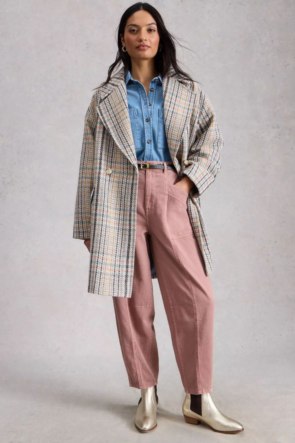 Aubrey Barrel Trouser | Mid Pink