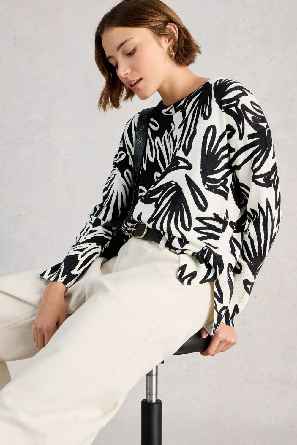 Olive Print Jumper | Black Print