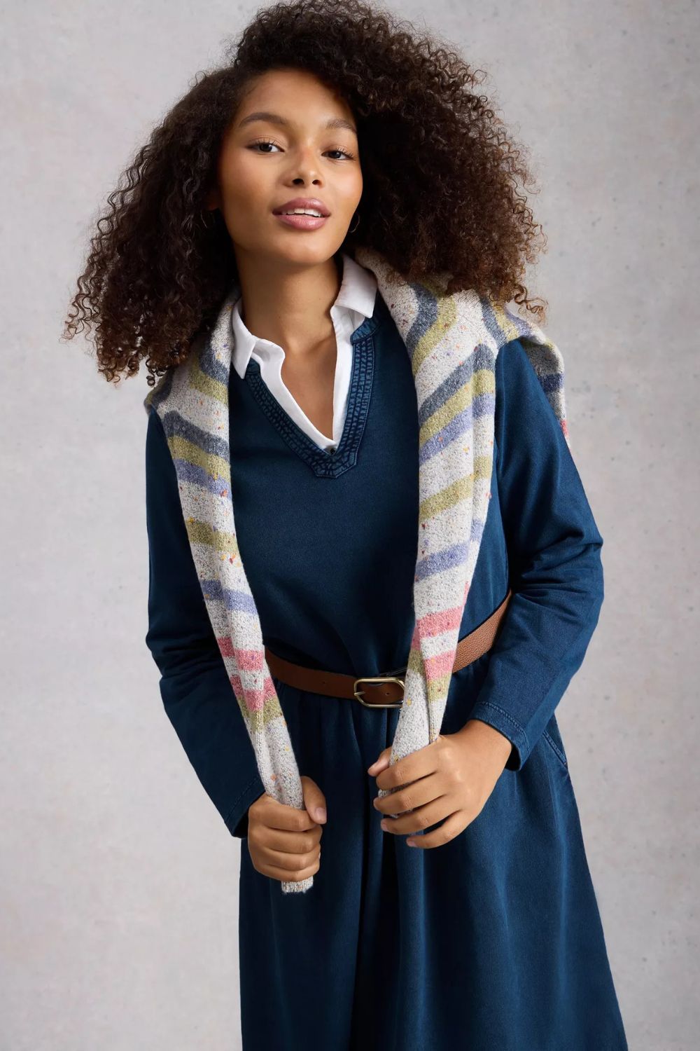 Ray Jersey Midi Dress | Mid Denim