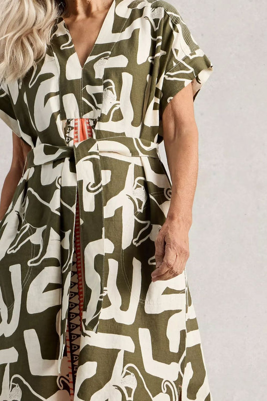 Marianne Linen Dress | Natural Print