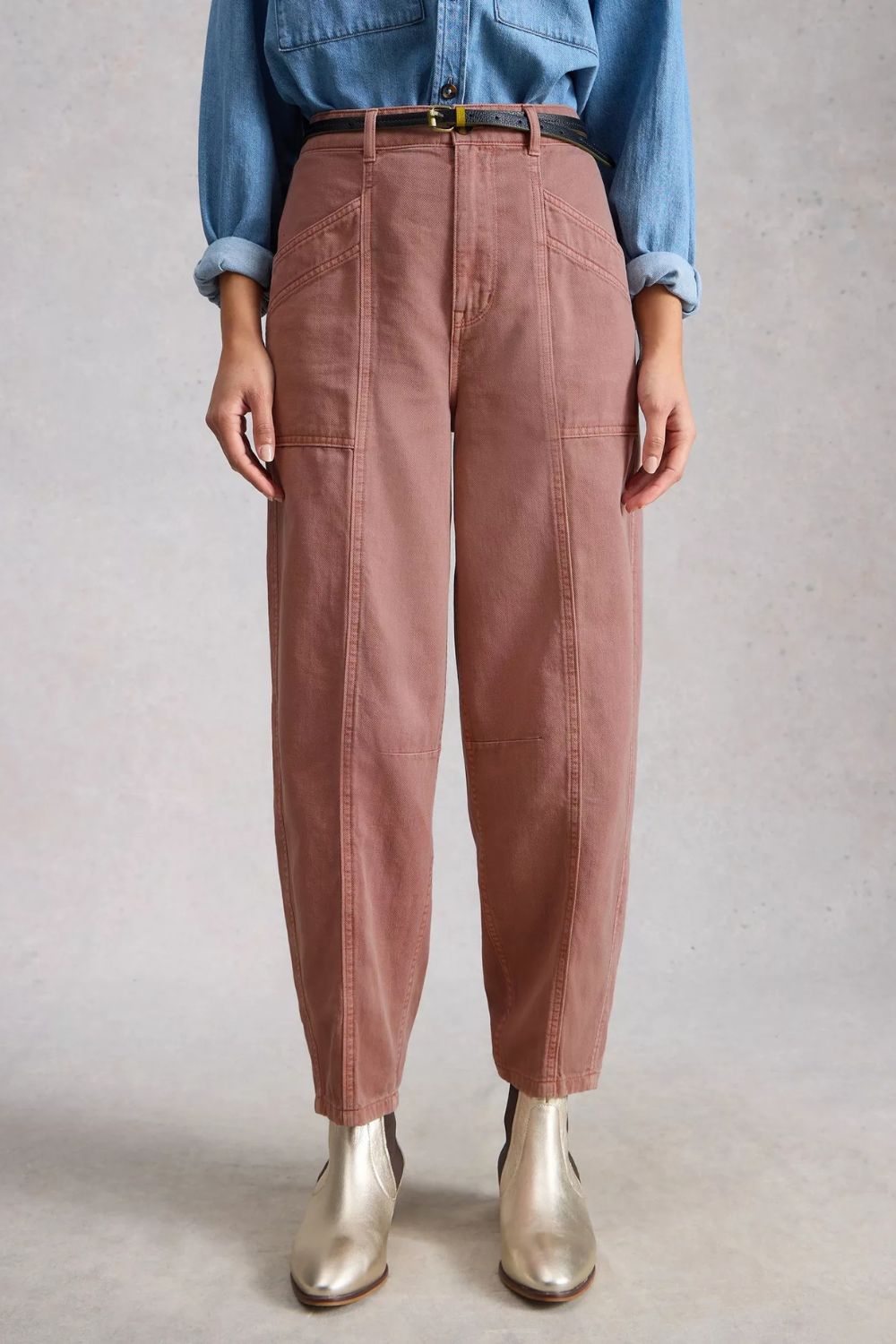 Aubrey Barrel Trouser | Mid Pink