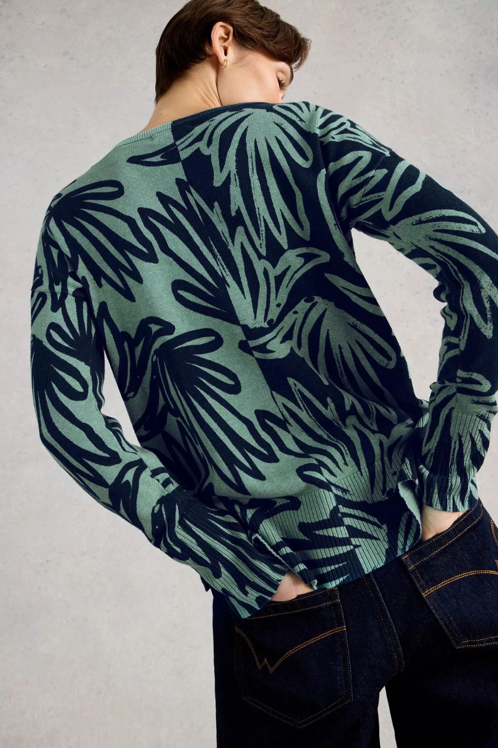 Olive Print Jumper | Blue Print