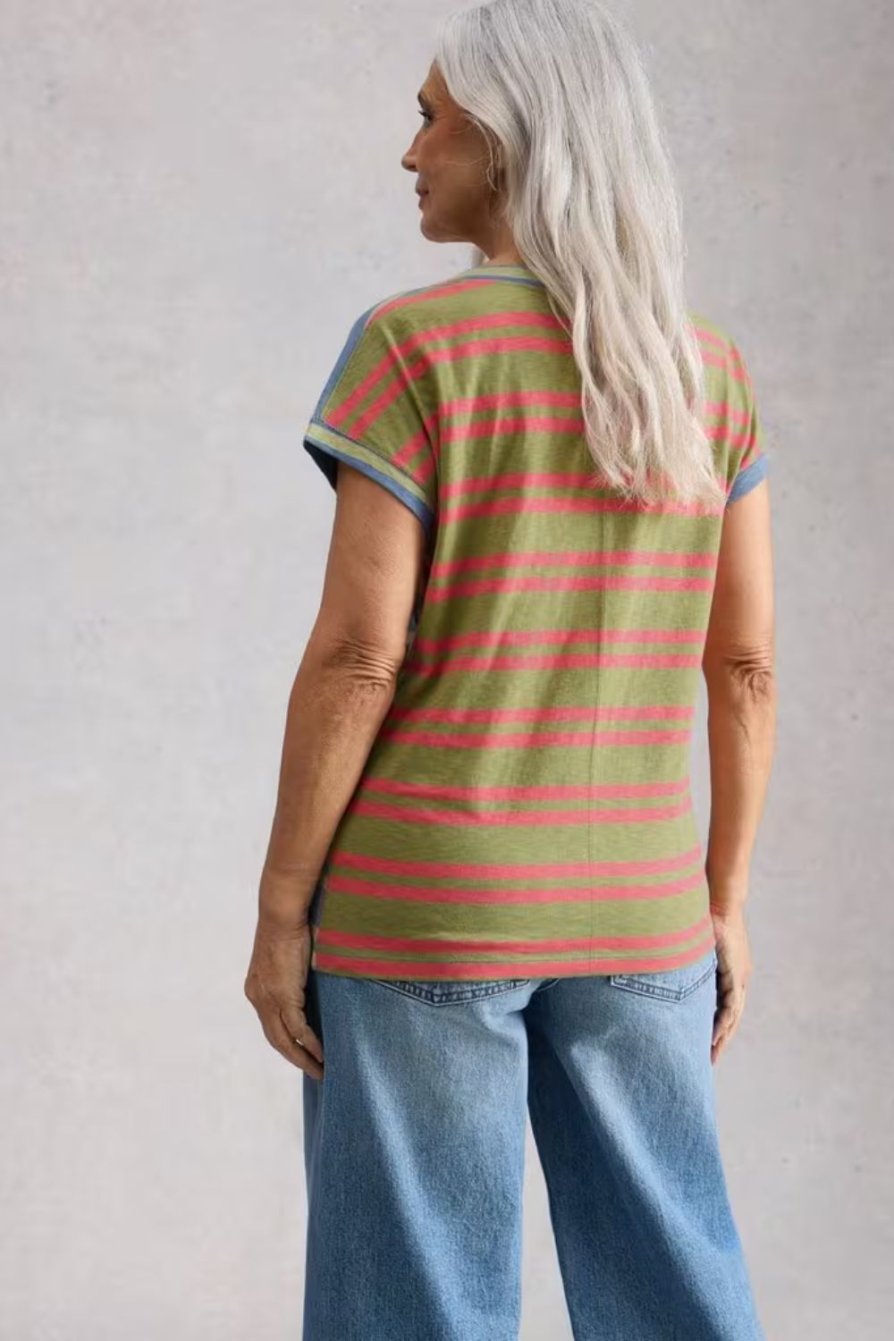 Nelly Notch Stripe Tee | Blue Multi