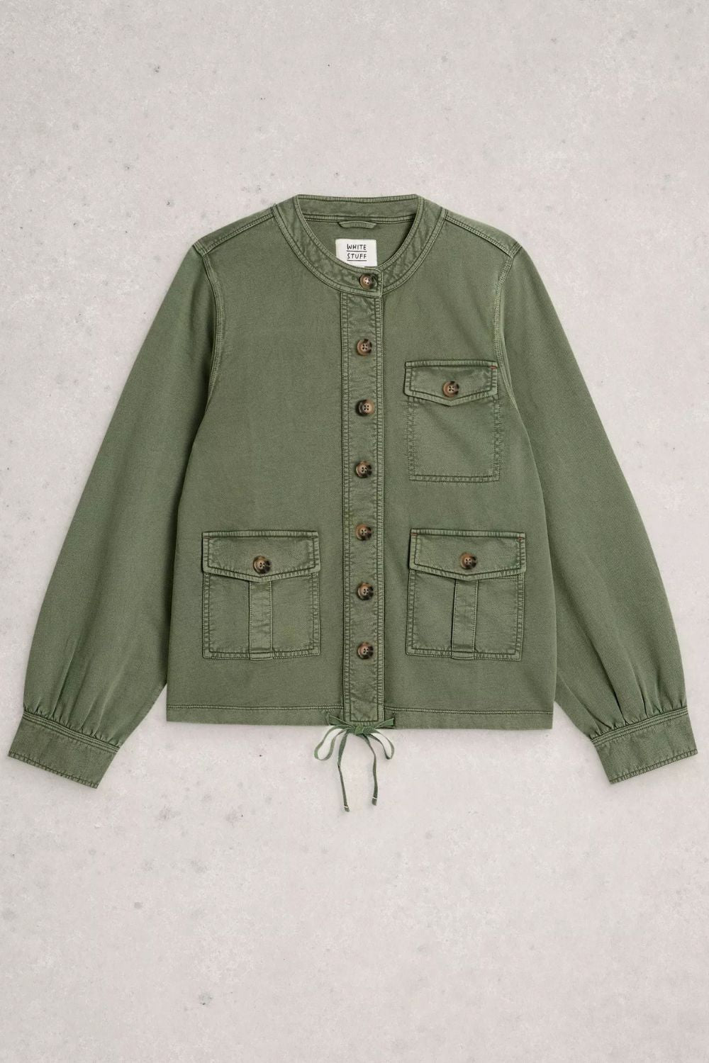 Denim Utility Jersey Jacket | Mid Green