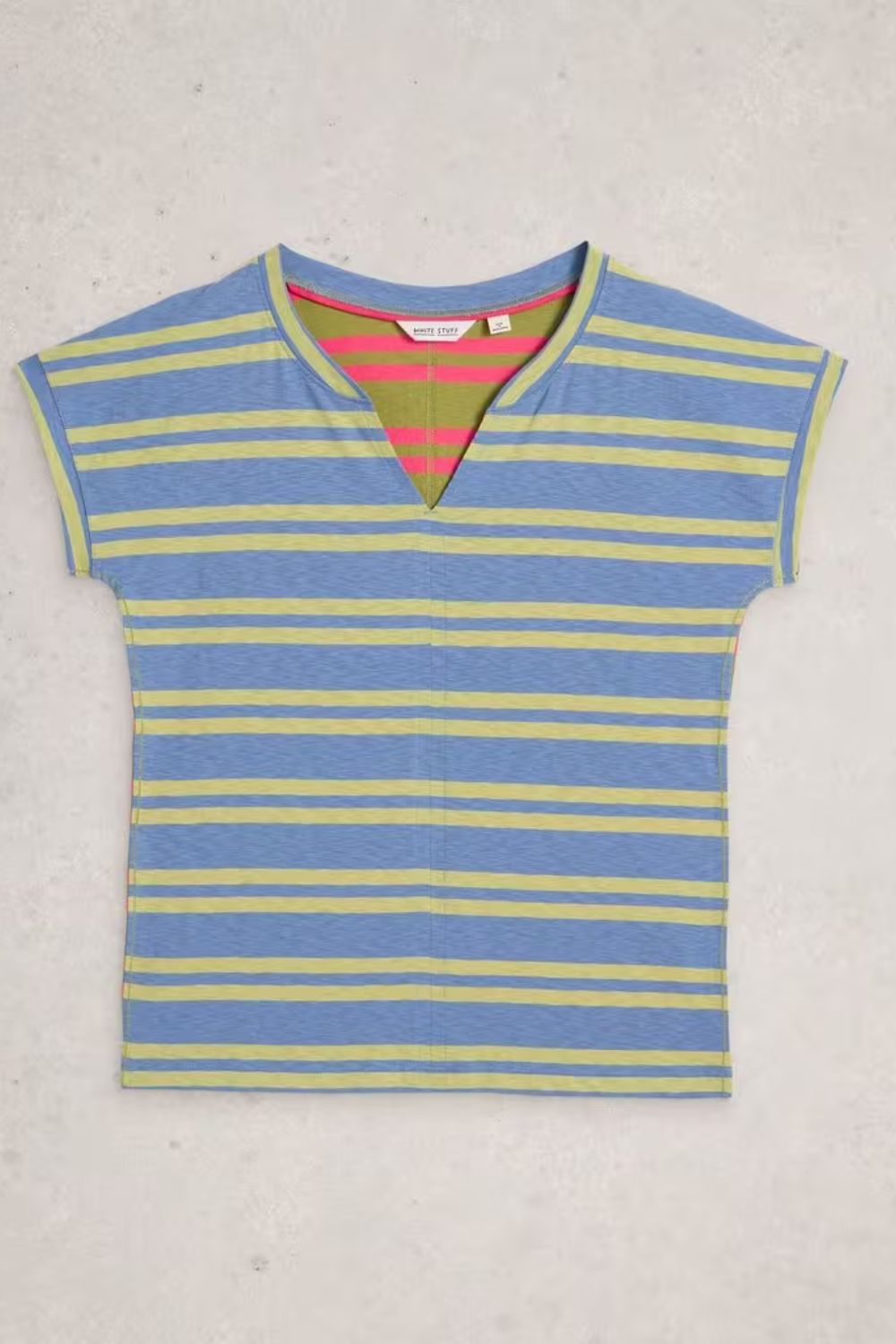 Nelly Notch Stripe Tee | Blue Multi