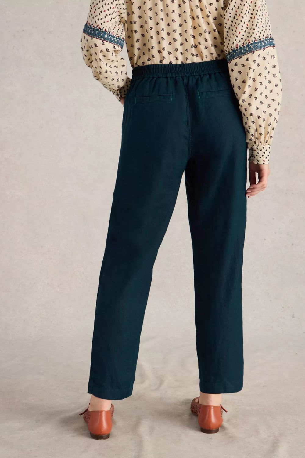 Rowena Linen Trouser | Dark Navy