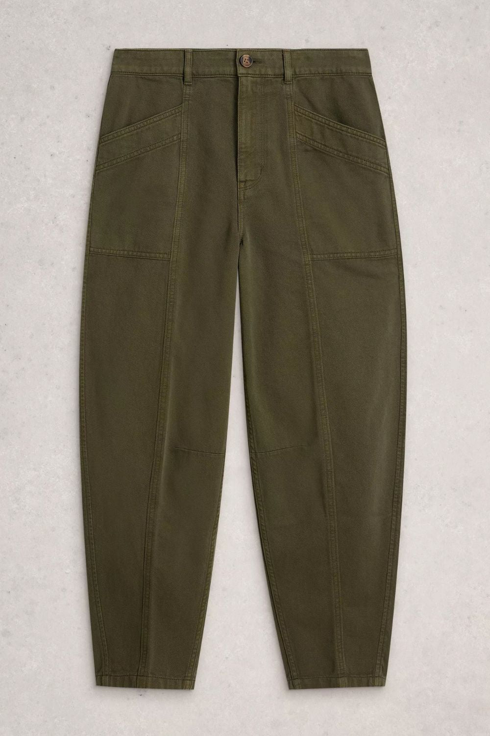 Aubrey Barrel Trouser | Khaki Green