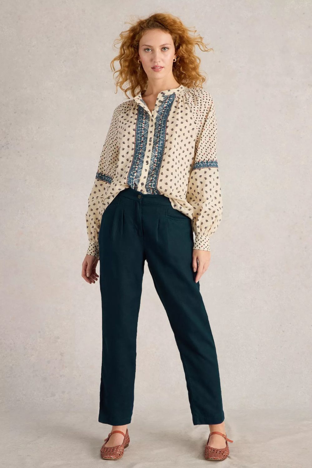 Rowena Linen Trouser | Dark Navy