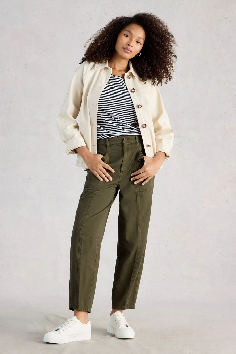 Aubrey Barrel Trouser | Khaki Green