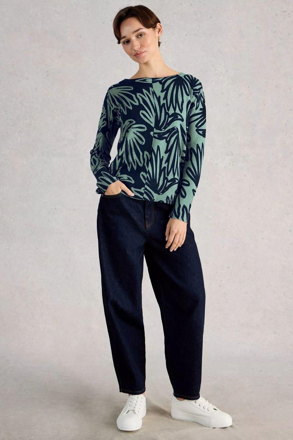 Olive Print Jumper | Blue Print