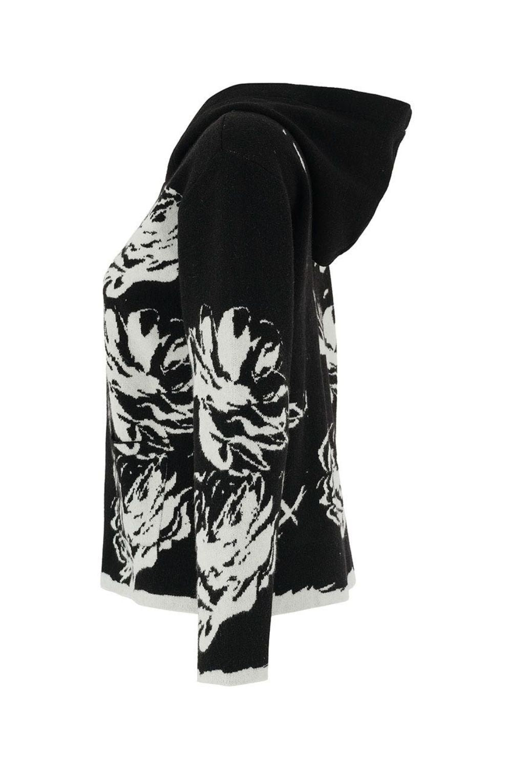Floral Hooded Jacket | Black