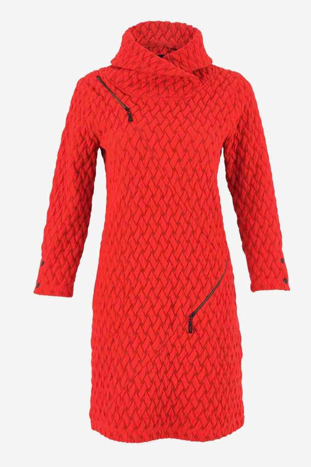 Basket Weave Dress | Red