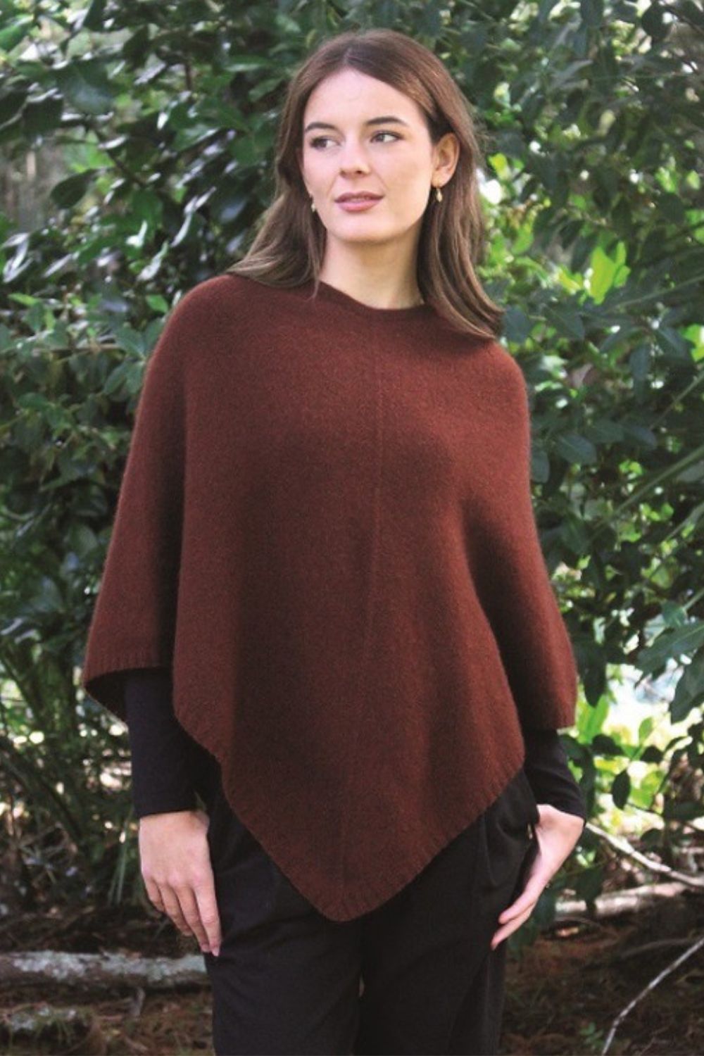 Plain Possum Poncho | Russet