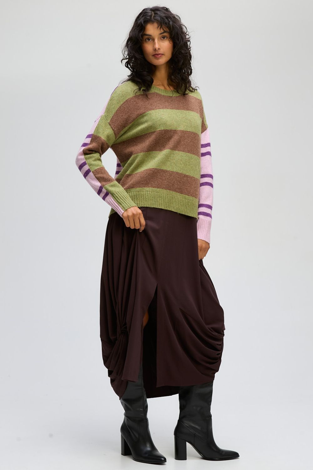 Groove Stripe Crew | Olive