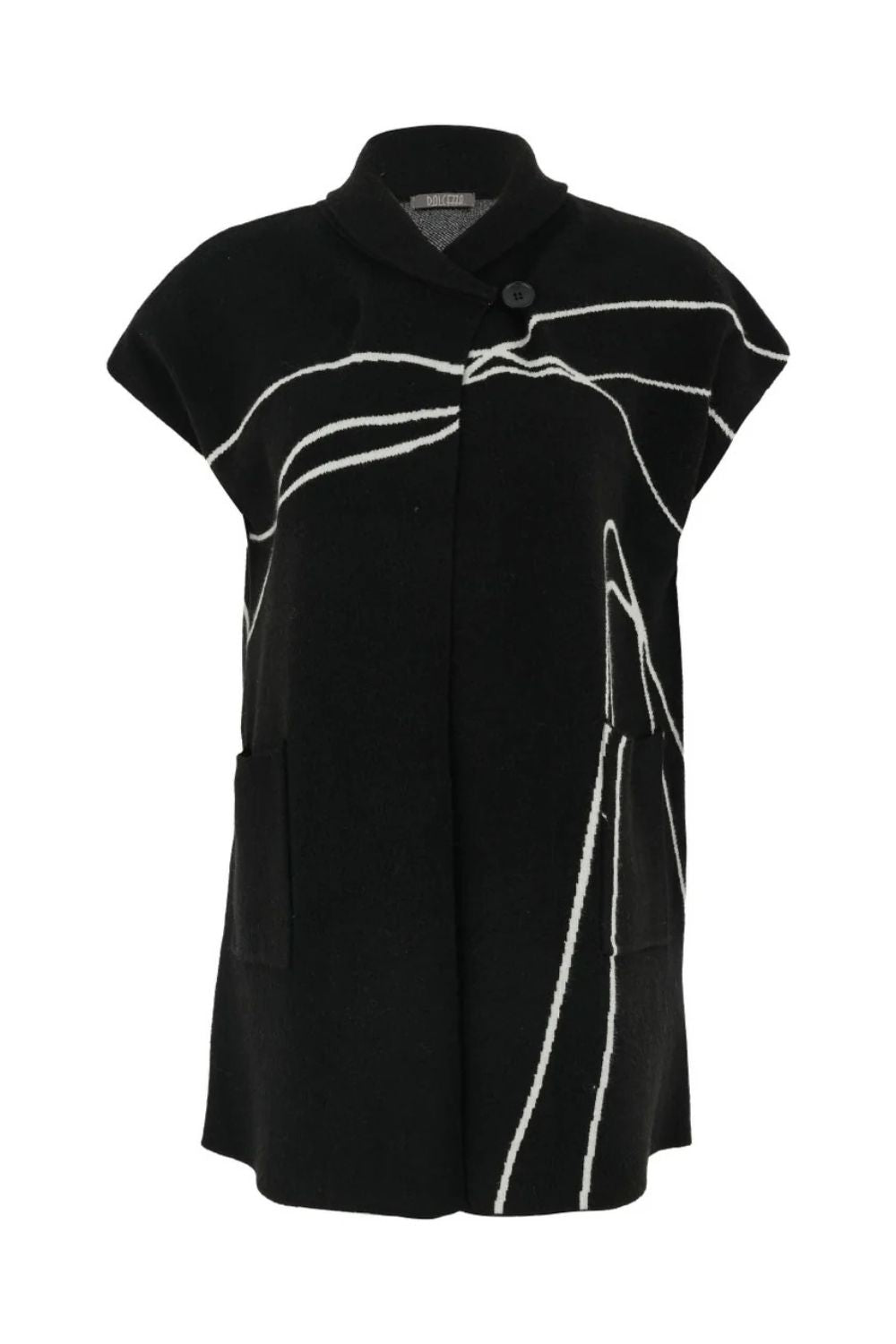 Monochrome Cap Sleeve Coat | Black/White