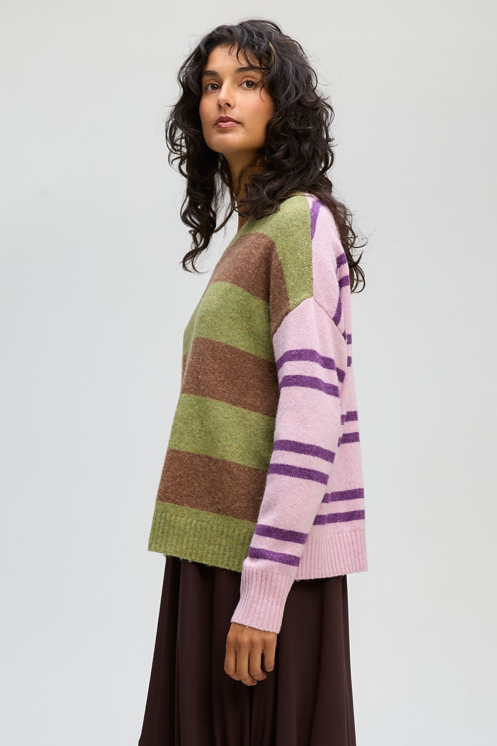 Groove Stripe Crew | Olive