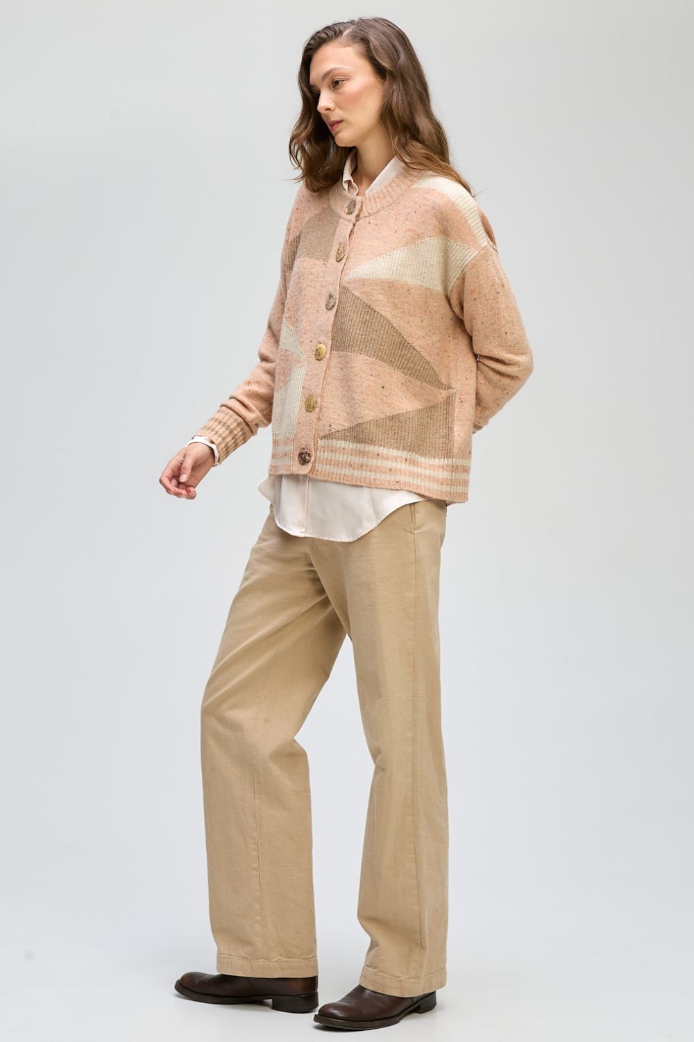 Geo Knit Cardi | Tawny