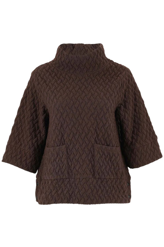 Basket Weave Pullover | Brown